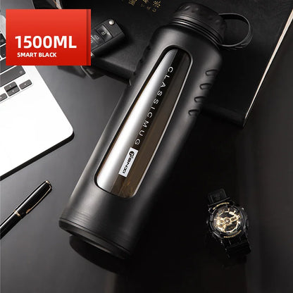 Anti-Drop Glas Wasserflasche Große Kapazität Doppelschicht Isolierte Wasserflasche Tragbar, Hitzebeständig, Tee Flasche